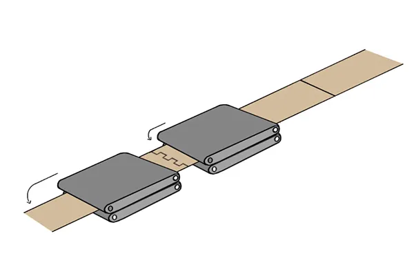 ناقل توصيل مع عداد لتجميع وتكديس أنابيب الأكياس الورقية النهائية مع وظيفة العد